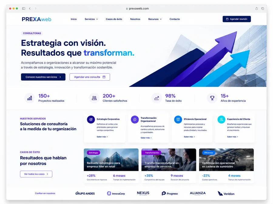 Ejemplo de sitio web para Consultoras