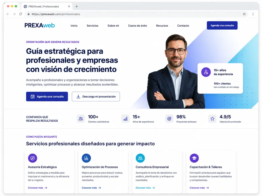 Ejemplo de sitio web para Profesionales